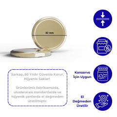 Sarkap 82 mm Kavanoz Kapağı Gold