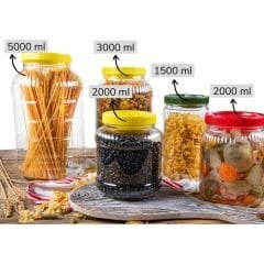 Sarkap 3000 ml Uzun Dilimli Pet Kavanoz Yeşil