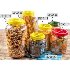 Sarkap 3000 ml Uzun Dilimli Pet Kavanoz Yeşil