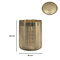 Sarkap 99x109 Gold Laklı Kapaklı Konserve Kutusu Kordonlu Gold - Easy Open Kapak