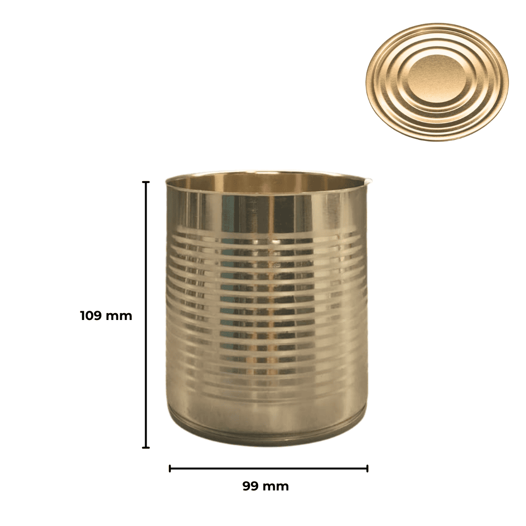 Sarkap 99x109 Gold Laklı Kapaklı Konserve Kutusu Kordonlu  Gold - Boğumlu  Kapak