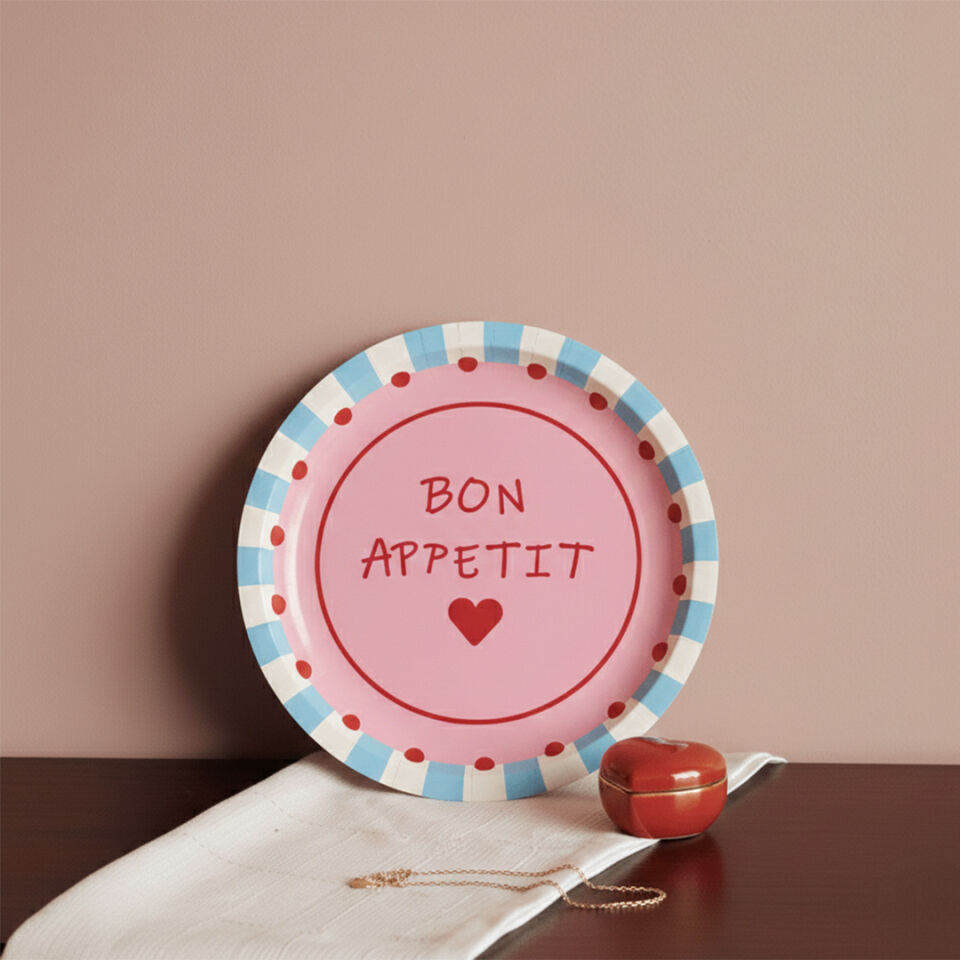 Sarkap Home 34 cm Metal Tepsi BonApetitMaviPembe