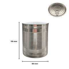 Sarkap 99x119 Pigment Laklı Kapaklı Konserve Kutusu Kordonlu Silver - Easy Open Kapak