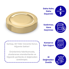 Sarkap 89 mm Derin Etek Kavanoz Kapağı Gold