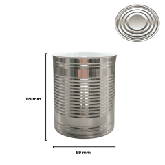 Sarkap 99x119 Pigment Laklı Kapaklı Konserve Kutusu Kordonlu  Silver - Boğumlu  Kapak