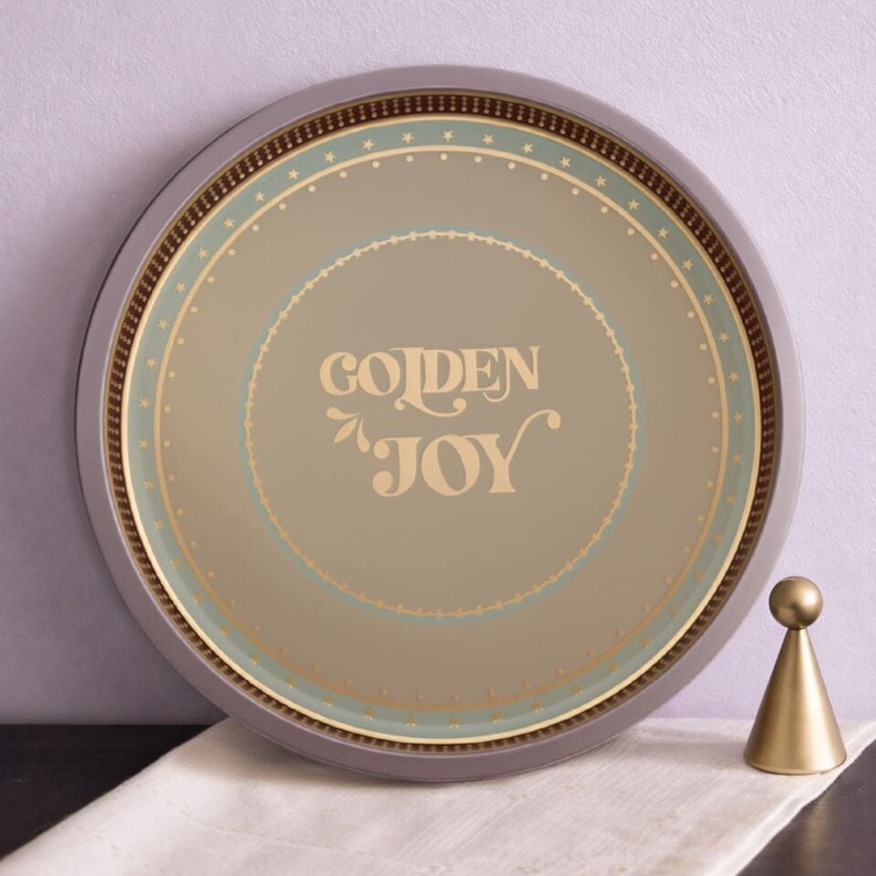Sarkap Home 34 cm Metal Tepsi GoldenJoy