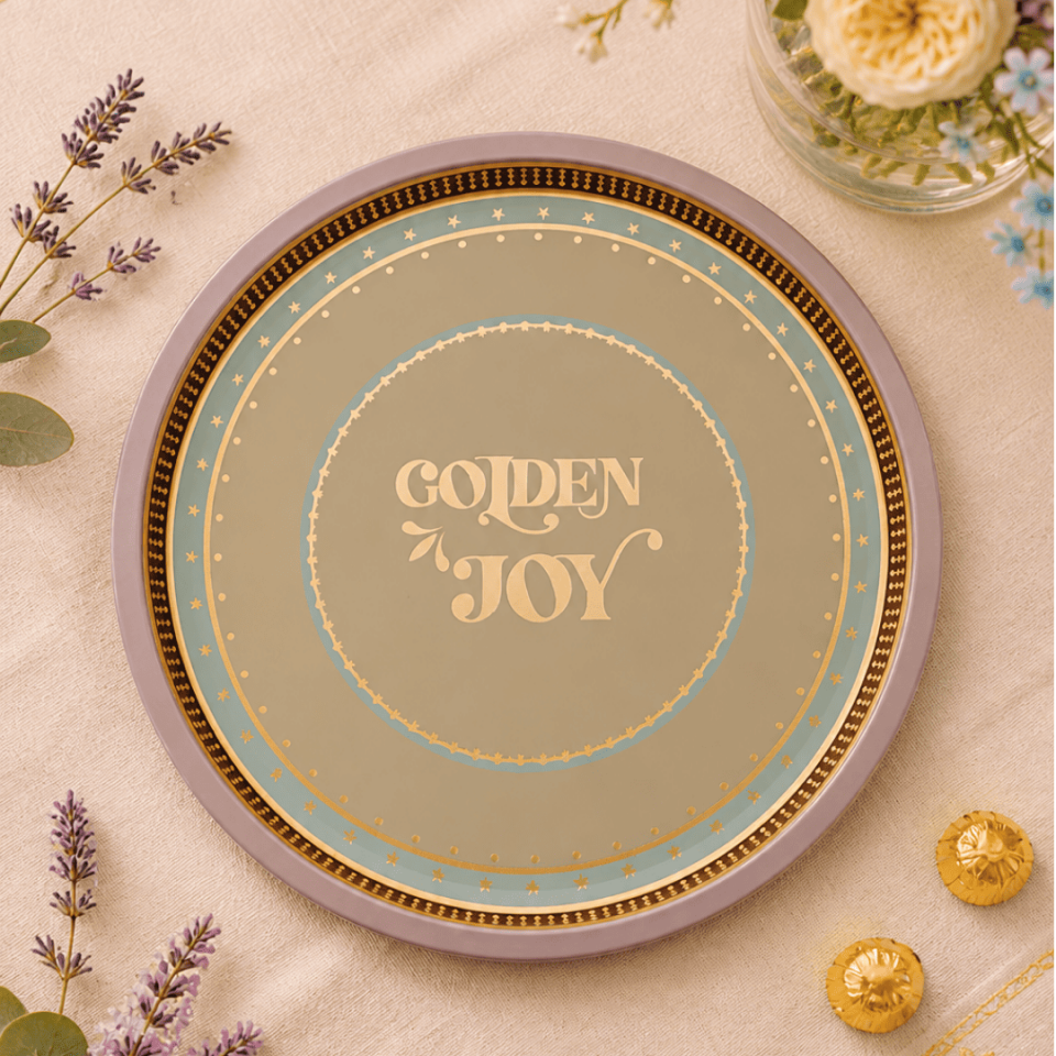 Sarkap Home 34 cm Metal Tepsi GoldenJoy