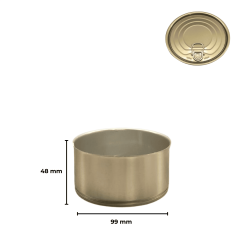 Sarkap 99x48 Als Laklı Kapaklı Konserve Kutusu Gold - Easy Open Kapak