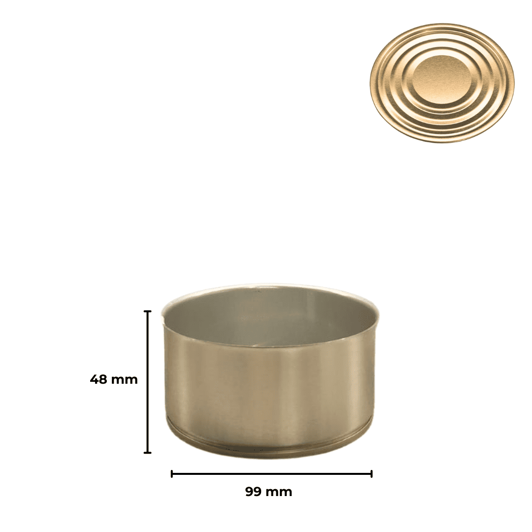 Sarkap 99x48 Als Laklı Kapaklı Konserve Kutusu Gold - Boğumlu  Kapak