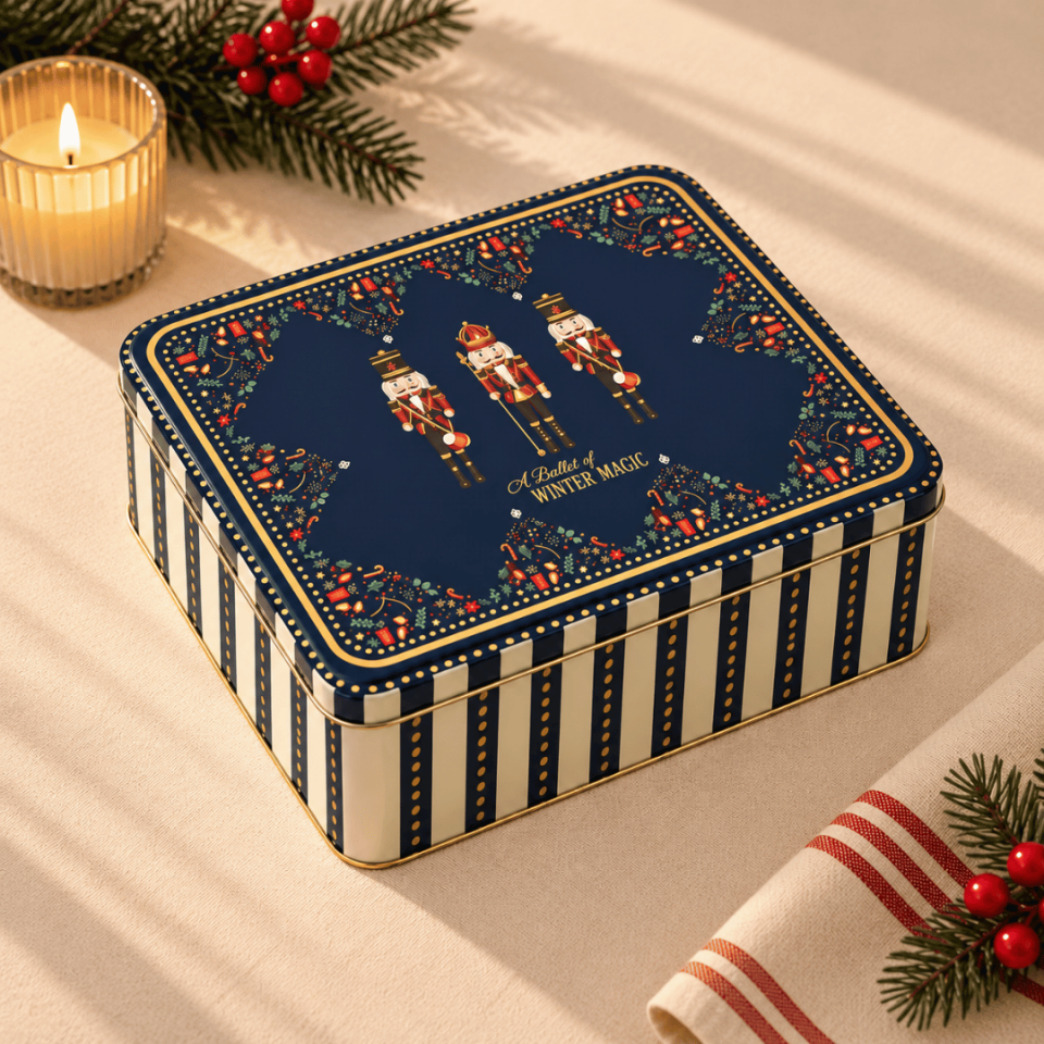 Sarkap Home 3,2 Litre Metal Saklama Kutusu - 217x165x90mm NutcrackerLacivert