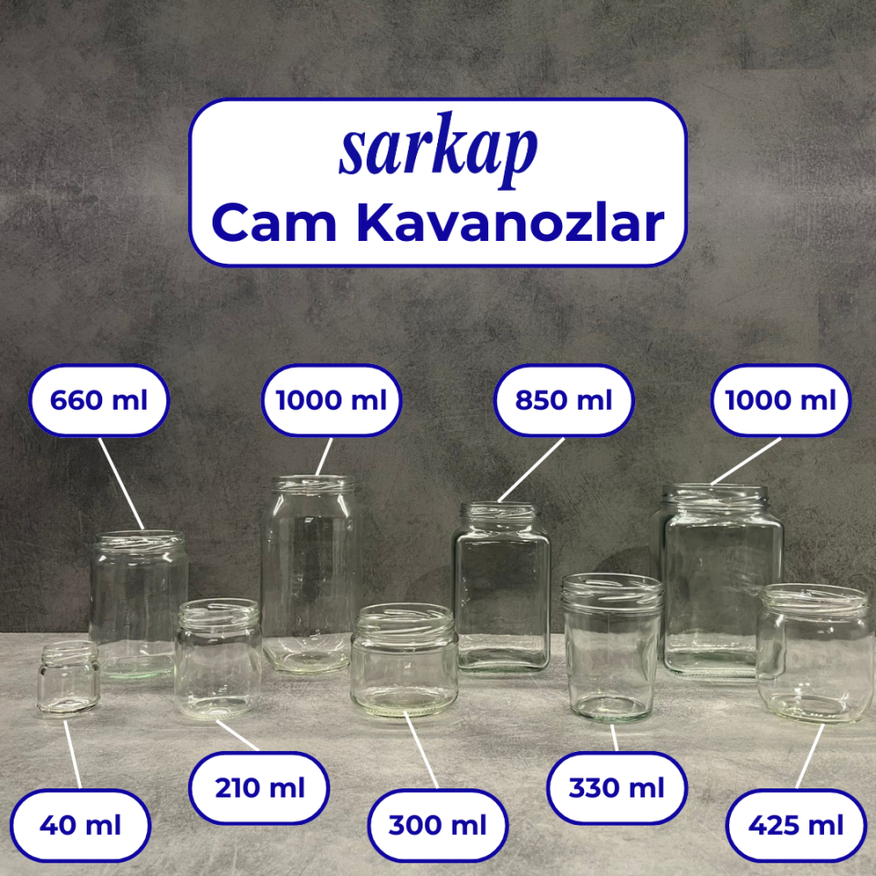 Sarkap 210 ml 7450'li Kapaksız Cam Kavanoz