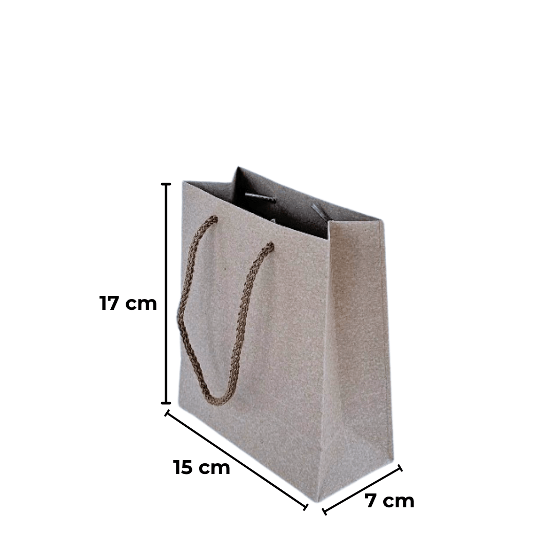 Sarkap Örgü İp Saplı Kraft Çanta 15x17x7 cm