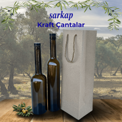 Sarkap Örgü İp Saplı Kraft Çanta 12x38x10 cm