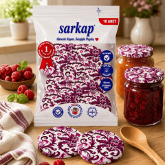 Hijyenik Paketli 10 Adet Kavanoz Kapağı Çini Desenler 82 mm Mor