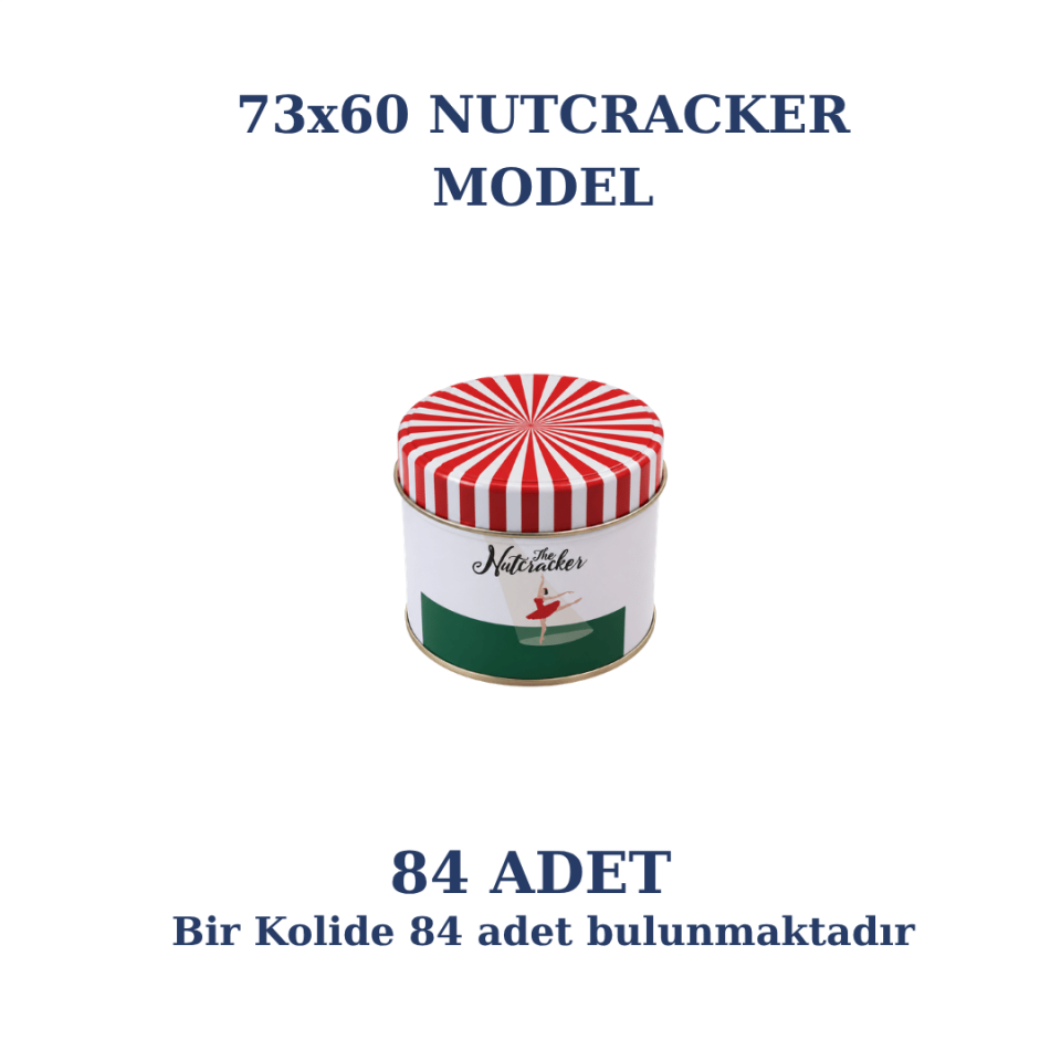 Sarkap Home 84'lü 73x60 mm 250 ml Dekoratif Yılbaşı Kutusu Nutcraker Model
