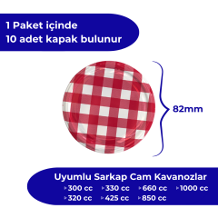 Hijyenik Paketli 5 Adet Kavanoz Kapağı - 100mm Kırmızı
