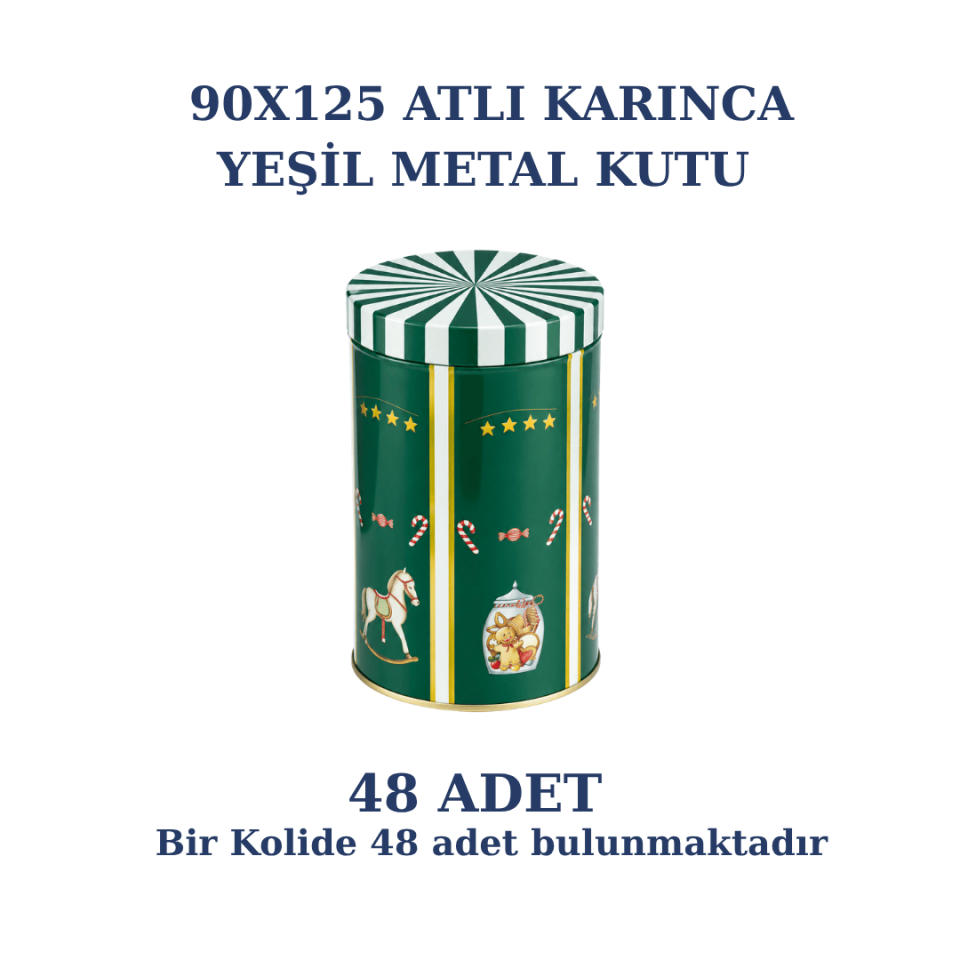 Sarkap Home 48'li 90x125 800 ml Dekoratif Atlı Karınca Yılbaşı Kutusu