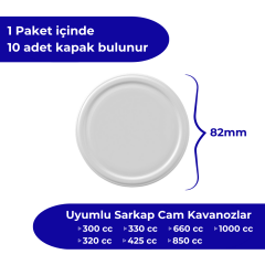 Hijyenik Paketli 5 Adet Kavanoz Kapağı - 100mm Beyaz