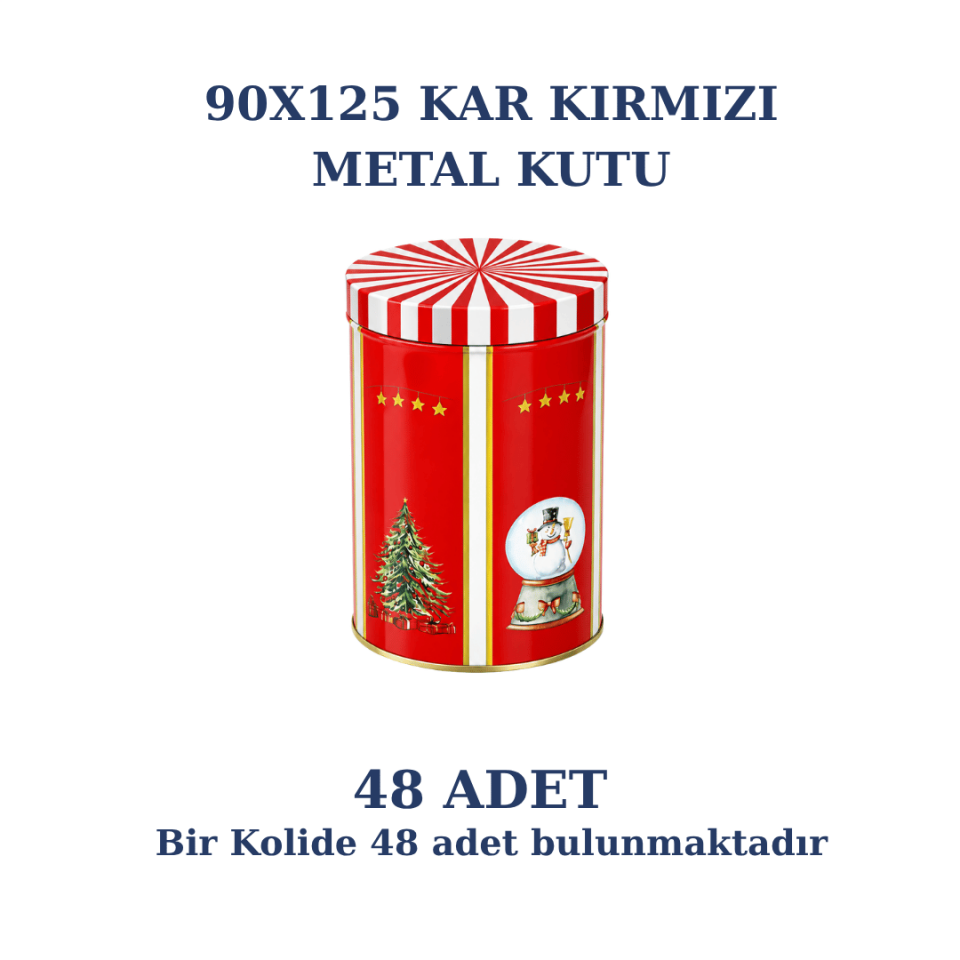 Sarkap Home 48'li 90x125 Dekoratif Kar Model Kırmızı Yılbaşı Kutusu