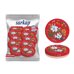 Hijyenik Paketli 10 Adet Kavanoz Kapağı Çiçek Desenler 82 mm BORDO