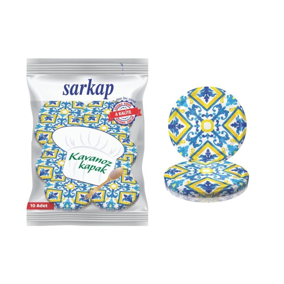 Hijyenik Paketli 10 Adet Kavanoz Kapağı Çini Desenler 82 mm