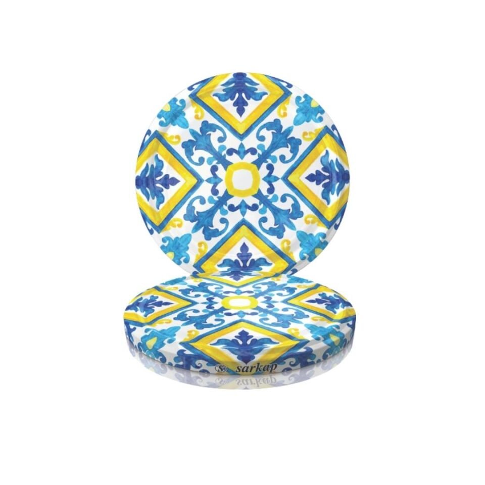 Hijyenik Paketli 10 Adet Kavanoz Kapağı Çini Desenler 82 mm Mavi