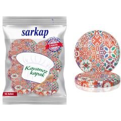 Hijyenik Paketli 10 Adet Kavanoz Kapağı Çini Desenler 82 mm Kırmızı