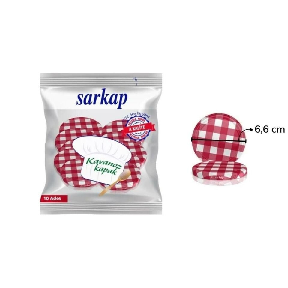 Hijyenik Paketli 10'lu 66 mm Kapak - Ekose Koyu Kırmızı