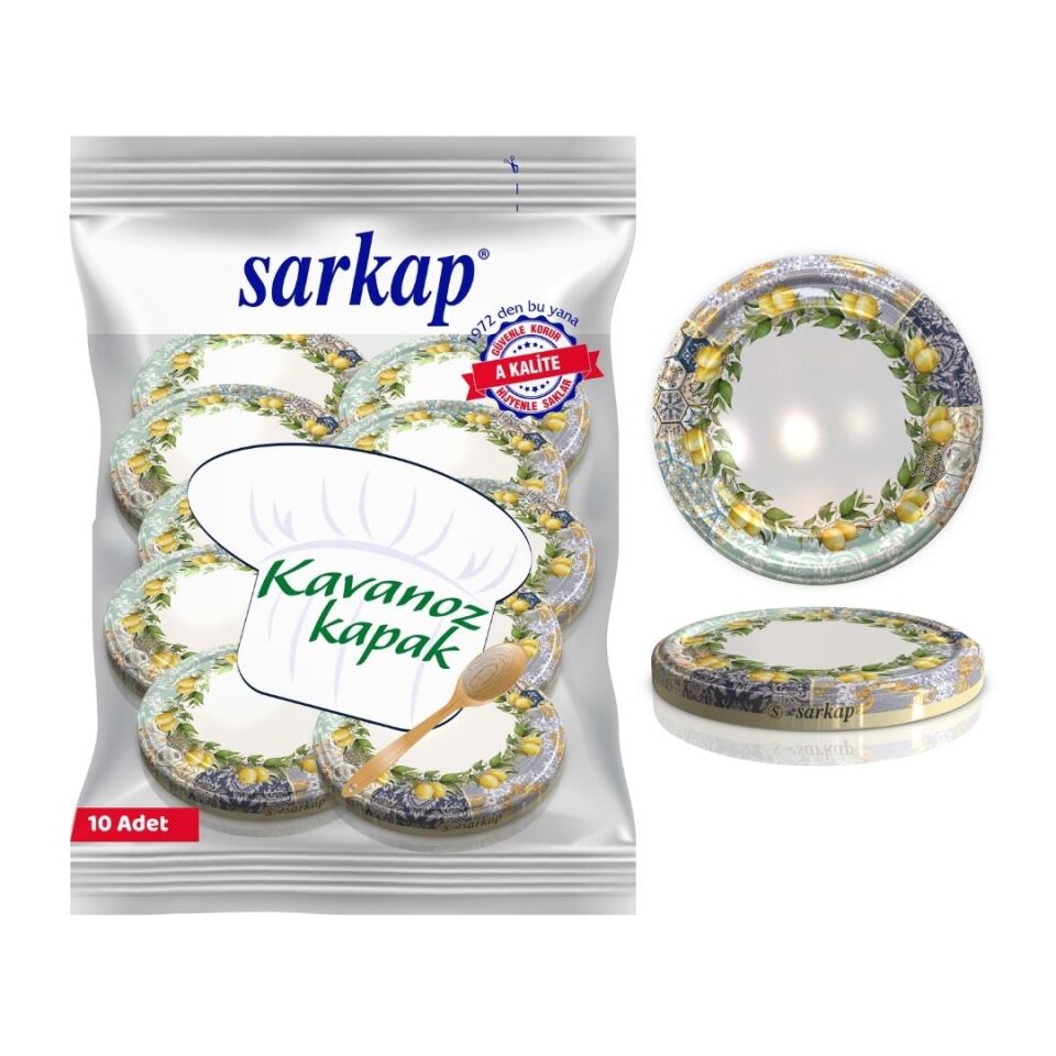 Hijyenik Paketli 10 Adet Kavanoz Kapağı Çini Desenler 82 mm Kubizm