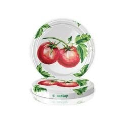 Hijyenik Paketli 10 Adet Kavanoz Kapağı Domates Desenler 82 mm Domates