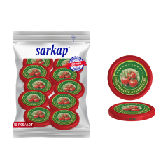Hijyenik Paketli 10 Adet Kavanoz Kapağı Domates Desenler 82 mm DomatesOrganic