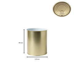 Sarkap 99x119 Boğumsuz Pigment Laklı Kapaklı Konserve Kutusu Easy Open Kapak - Gold