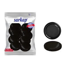 Hijyenik Paketli 10 Adet Kavanoz Kapağı Düz Renkler 82 mm Siyah