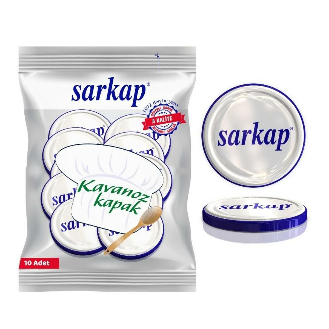 Hijyenik Paketli 10 Adet Kavanoz Kapağı Düz Renkler 82 mm Sarkap