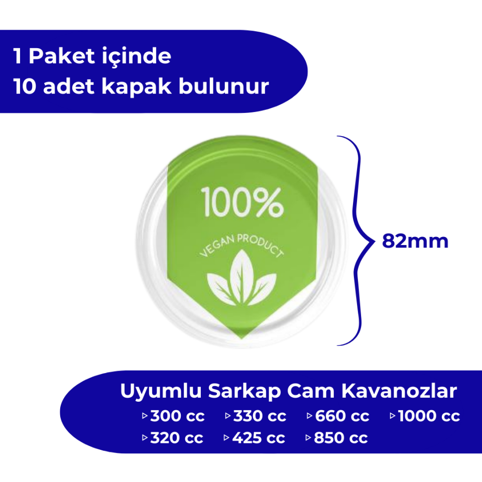 Hijyenik Paketli 10'lu 82 mm Kapak – Vegan Model