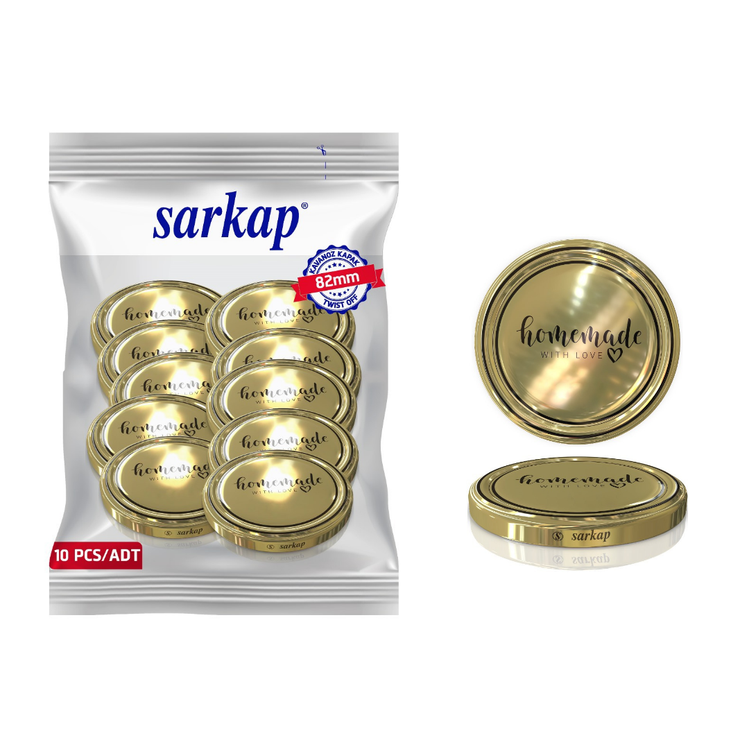 Hijyenik Paketli 10 Adet Kavanoz Kapağı Homemade Modeller 82 mm