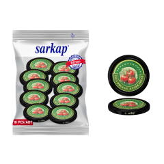 Hijyenik Paketli 10 Adet Kavanoz Kapağı Domates Desenler 82 mm Siyah Domates