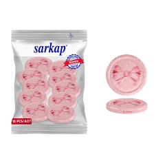 Hijyenik Paketli 10 Adet Kavanoz Kapağı – Pembe Kurdele Model - 82mm