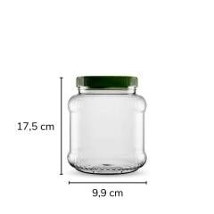 Sarkap 2000 ml Dilimli Pet Kavanoz Yeşil