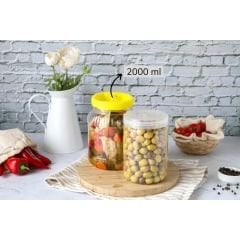 Sarkap 2000 ml Dilimli Pet Kavanoz Yeşil