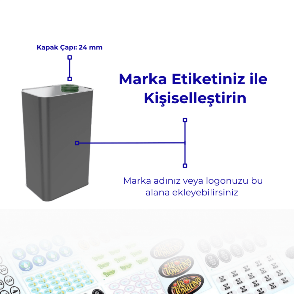 Sarkap 0,5 L 1920'li Zeytinyağı Tenekesi PratikKapak - Mat Siyah