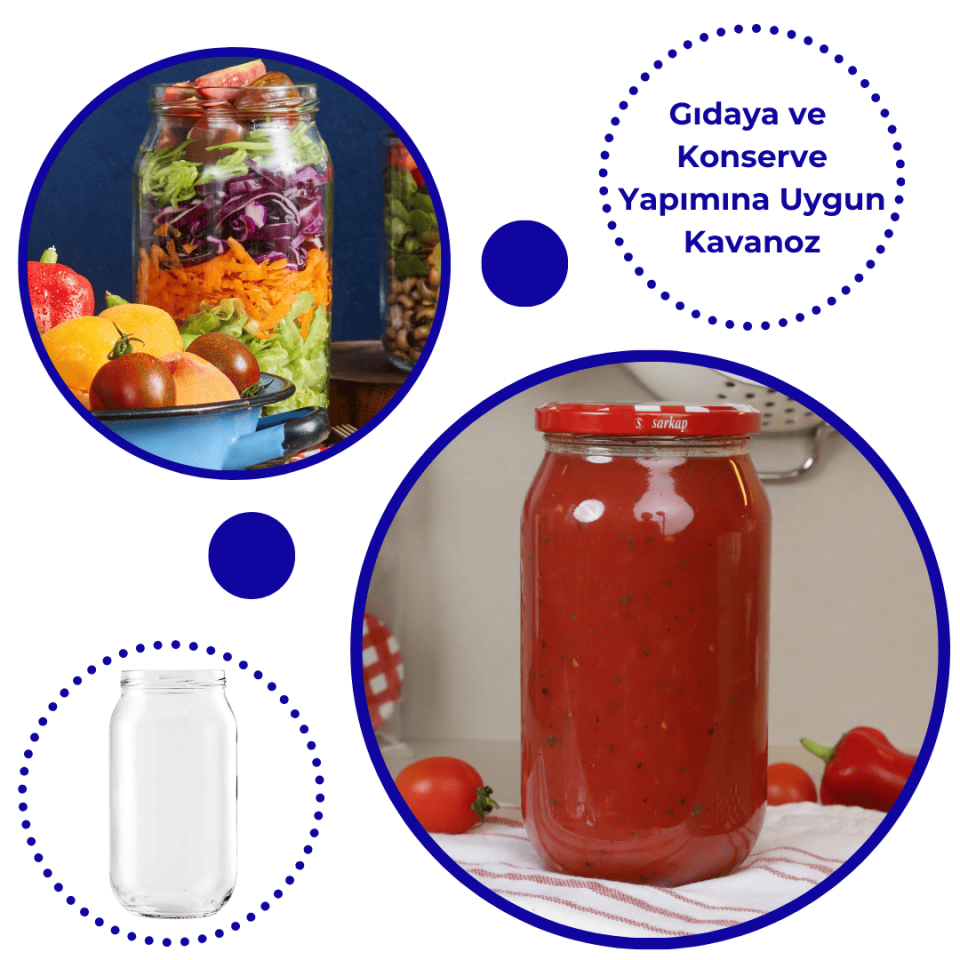 Sarkap 1000 ml 1440'lı Shrinkli Kapaksız Cam Kavanoz