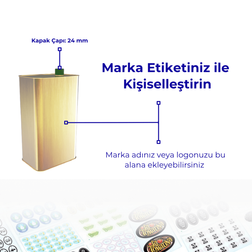 Sarkap 0,5 L 1920'li Zeytinyağı Tenekesi Dobi Kapak - Gold