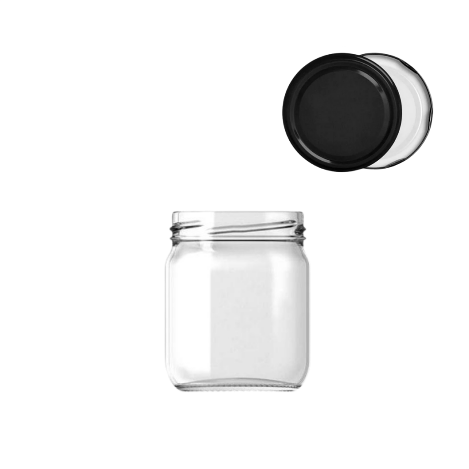 Sarkap 210 ml 20 Adet Kolili Kapaklı Cam Kavanoz Siyah