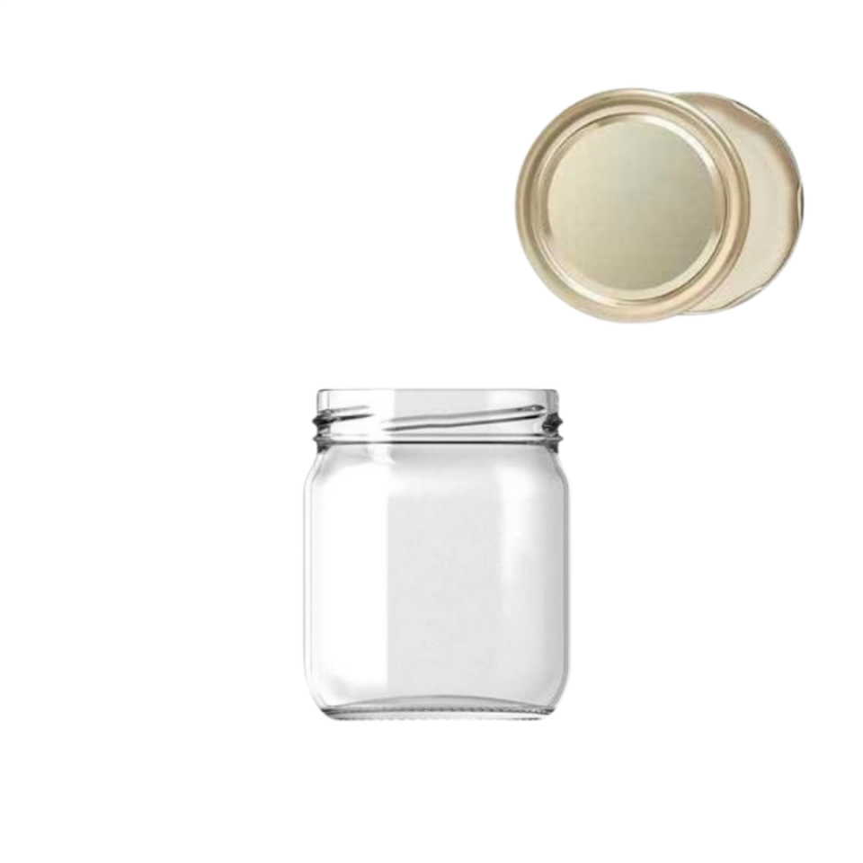 Sarkap 210 ml 20 Adet Kolili Kapaklı Cam Kavanoz GoldKapak