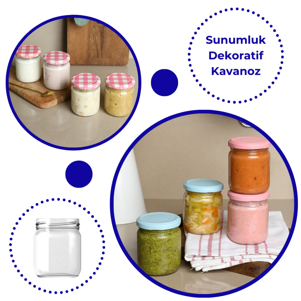 Sarkap 210 ml 20 Adet Kolili Kapaklı Cam Kavanoz GoldKapak