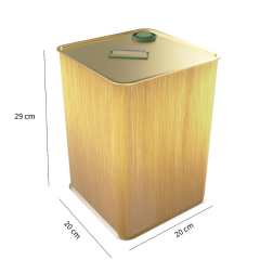 Sarkap 10 L Kapaklı Kulplu Zeytinyağı Tenekesi Gold