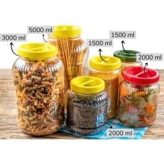 Sarkap 3000 ml Uzun Dilimli Pet Kavanoz Sarı