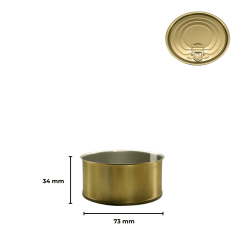 Sarkap 73x34 Als Laklı Kapaklı Konserve Kutusu Gold - Easy Open Kapak