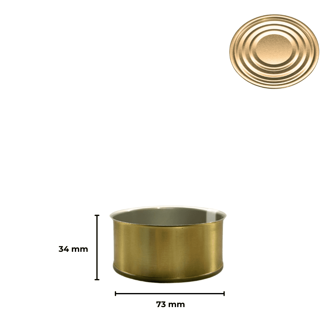 Sarkap 73x34 Als Laklı Kapaklı Konserve Kutusu Gold - Boğumlu  Kapak